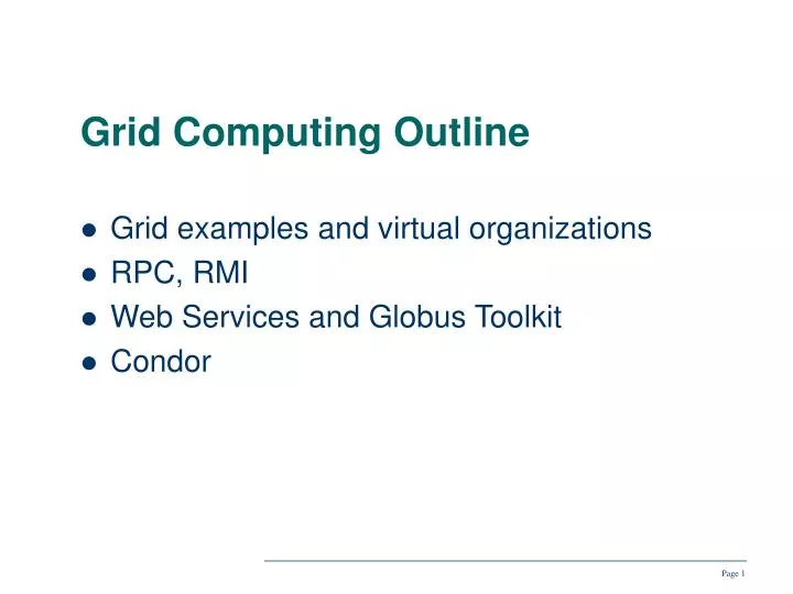 grid computing outline