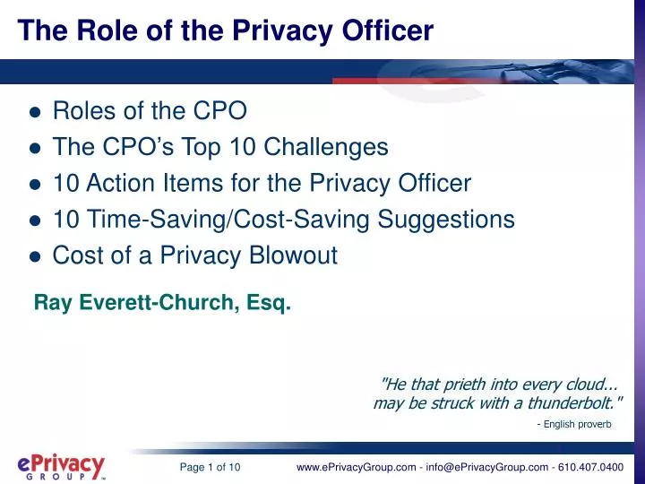 the role of the privacy officer