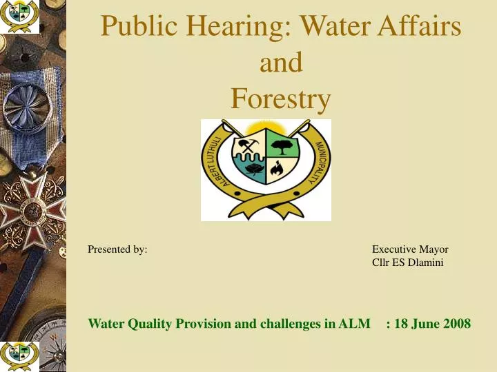 public hearing water affairs and forestry