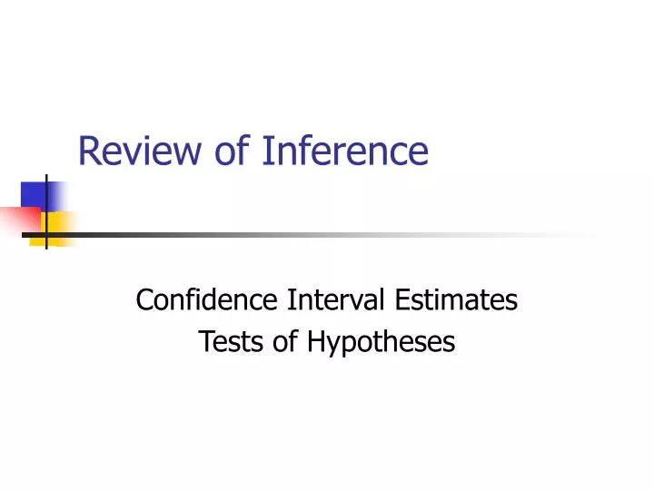 review of inference