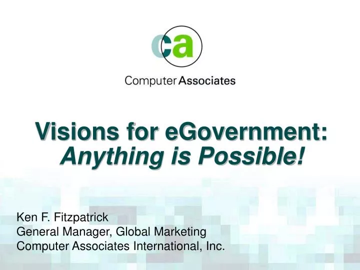 visions for egovernment anything is possible