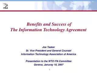 Benefits and Success of The Information Technology Agreement