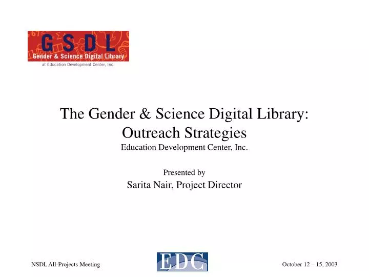 the gender science digital library outreach strategies education development center inc