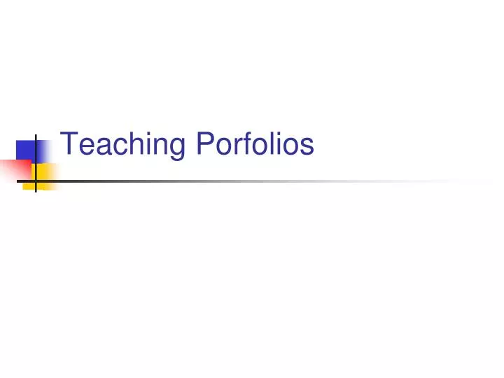 teaching porfolios