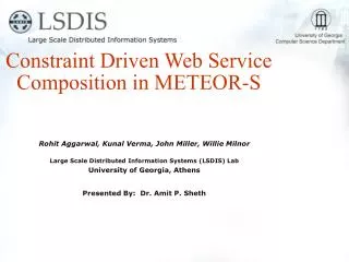 Constraint Driven Web Service Composition in METEOR-S