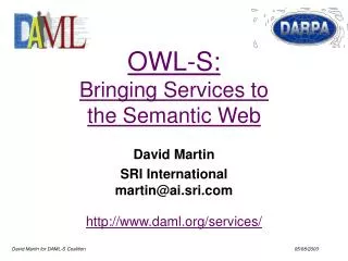 OWL-S: Bringing Services to the Semantic Web