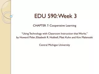 EDU 590: Week 3