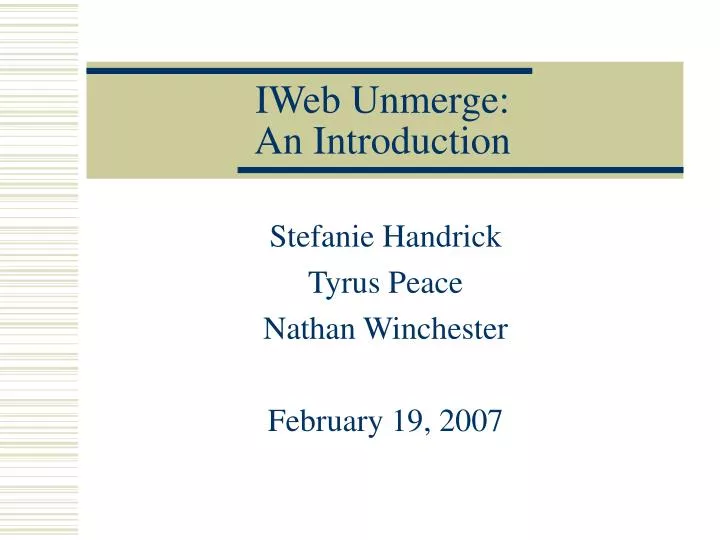 iweb unmerge an introduction
