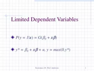 Limited Dependent Variables