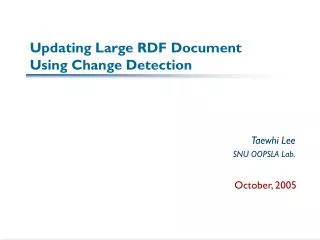 updating large rdf document using change detection