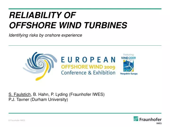 reliability of offshore wind turbines