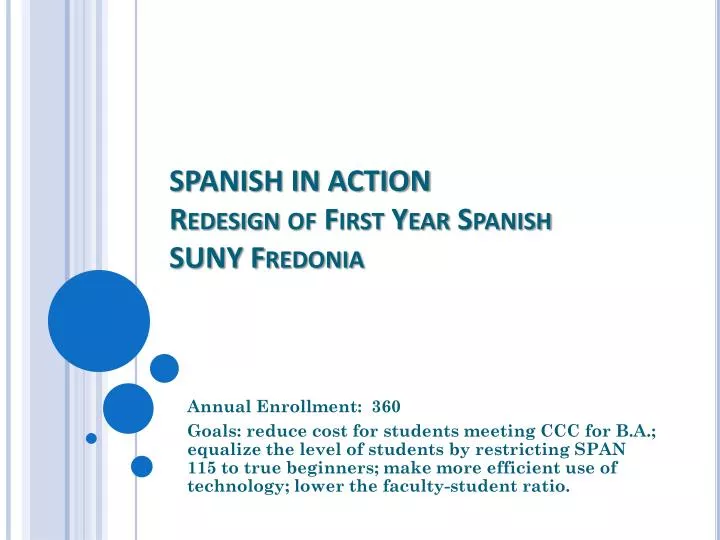 spanish in action redesign of first year spanish suny fredonia