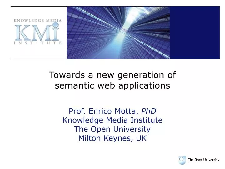towards a new generation of semantic web applications