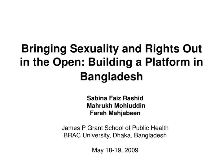 bringing sexuality and rights out in the open building a platform in bangladesh