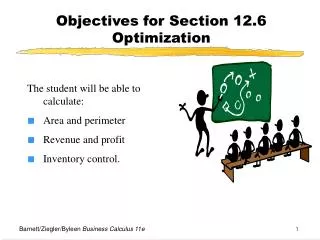 Objectives for Section 12.6 Optimization