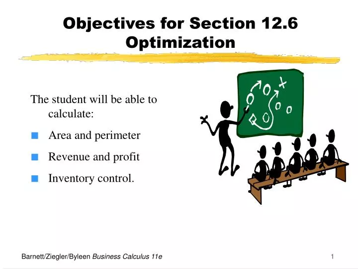 objectives for section 12 6 optimization
