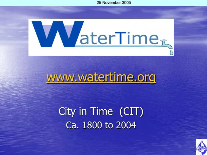 www watertime org city in time cit ca 1800 to 2004