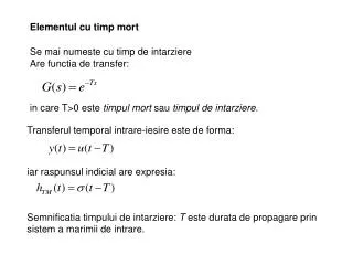 elementul cu timp mort