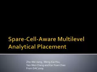 Spare-Cell-Aware Multilevel Analytical Placement