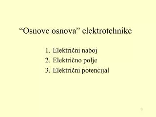 osnove osnova elektrotehnike