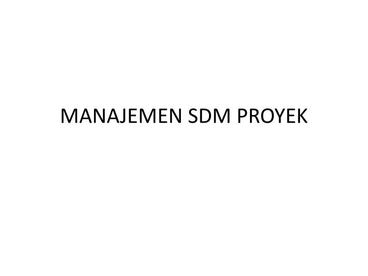 manajemen sdm proyek