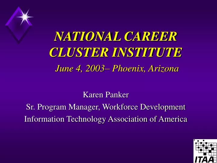 national career cluster institute june 4 2003 phoenix arizona