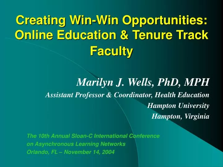 creating win win opportunities online education tenure track faculty
