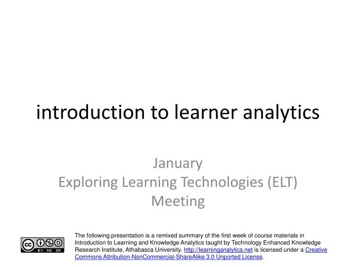 introduction to learner analytics