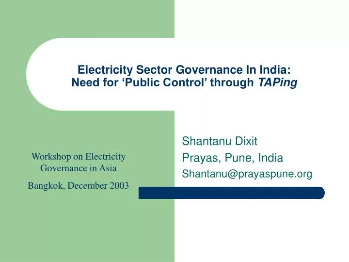 electricity sector governance in india need for public control through taping