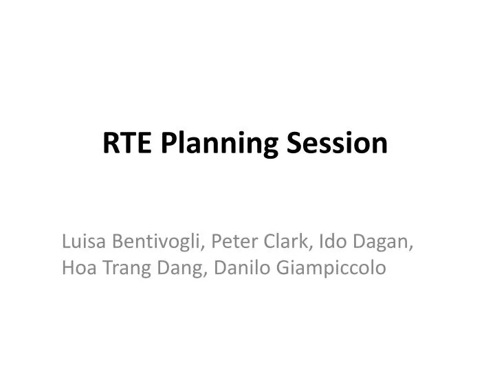 rte planning session
