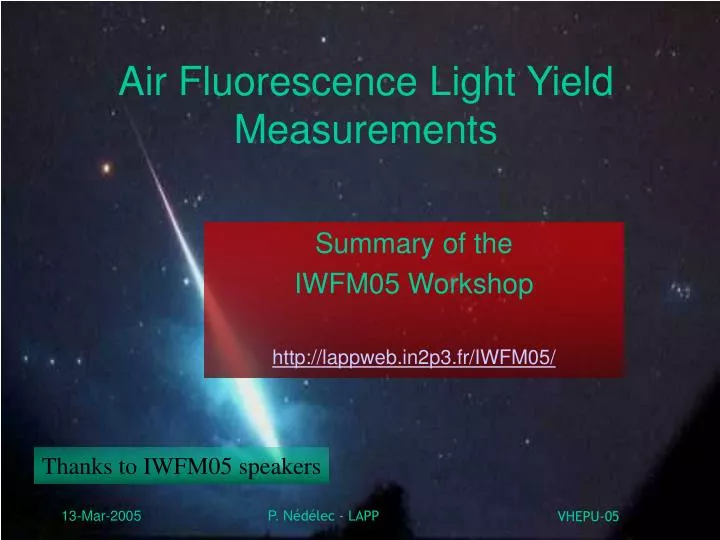 air fluorescence light yield measurements