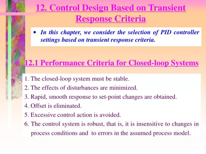 12 control design based on transient response criteria