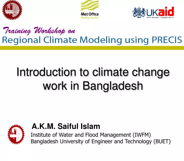 introduction to climate change work in bangladesh