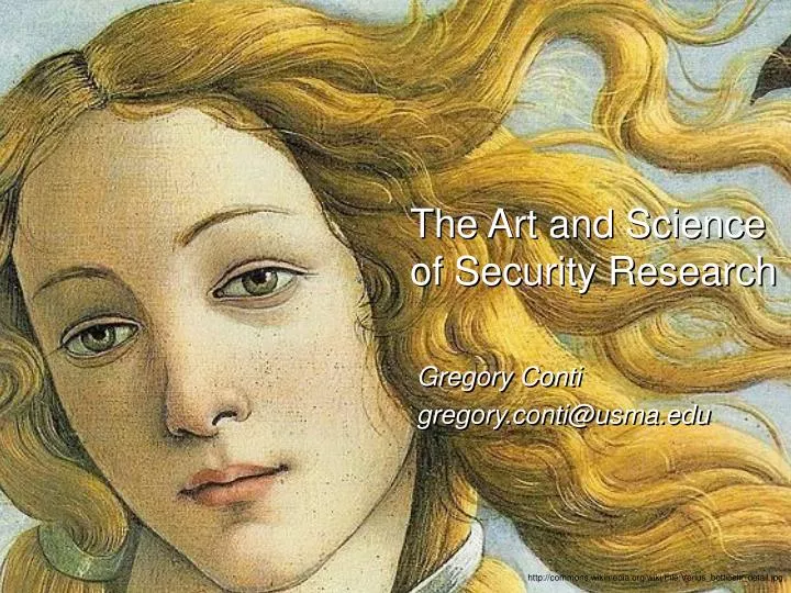 the art and science of security research