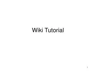 Wiki Tutorial