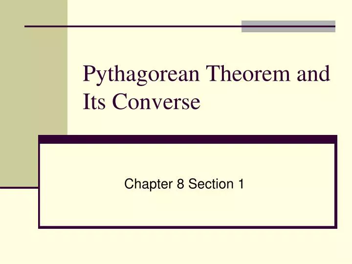 pythagorean theorem and its converse