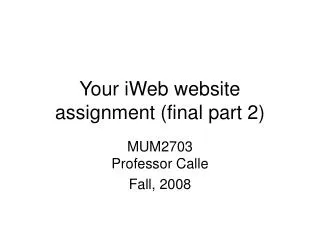 Your iWeb website assignment (final part 2)