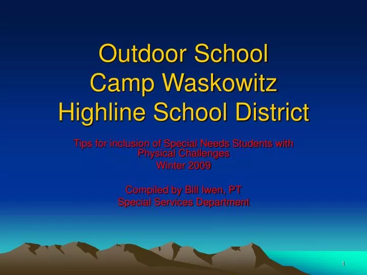 outdoor school camp waskowitz highline school district