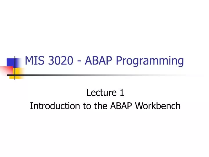 mis 3020 abap programming