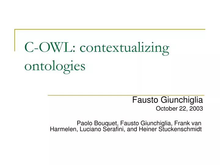 c owl contextualizing ontologies