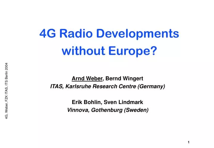 4g radio developments without europe