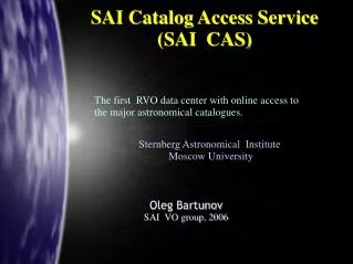 SAI Catalog Access Service (SAI CAS)