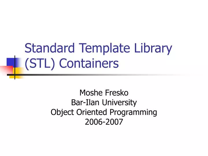standard template library stl containers