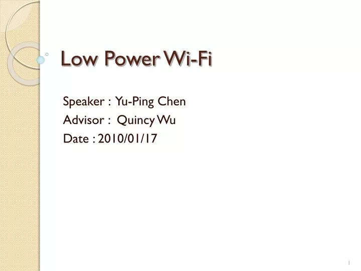 low power wi fi