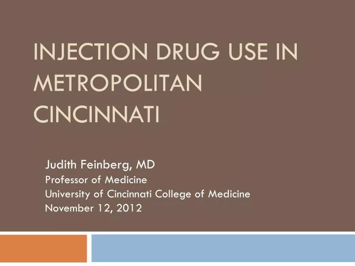 injection drug use in metropolitan cincinnati