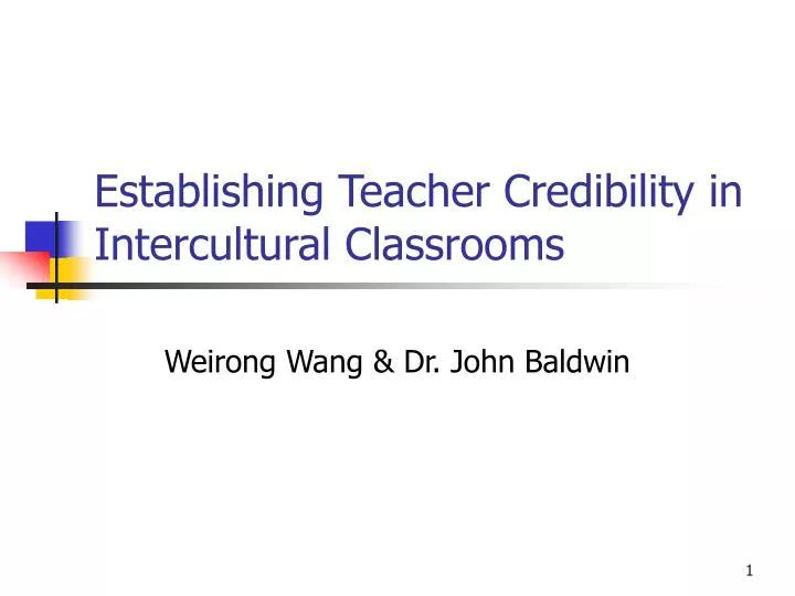 establishing teacher credibility in intercultural classrooms