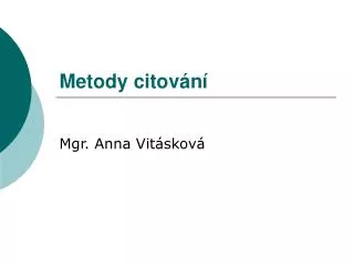 metody citov n