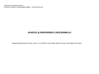 apari ia i r sp ndirea cre tinismului