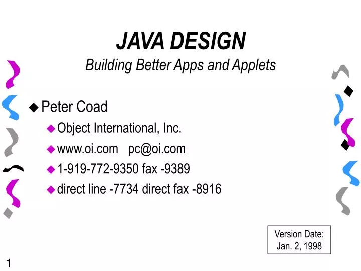 java design building better apps and applets