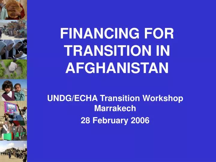 financing for transition in afghanistan